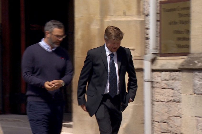Farmer James Gigg (right) at Taunton Crown Court. Photo: Irving of Exeter