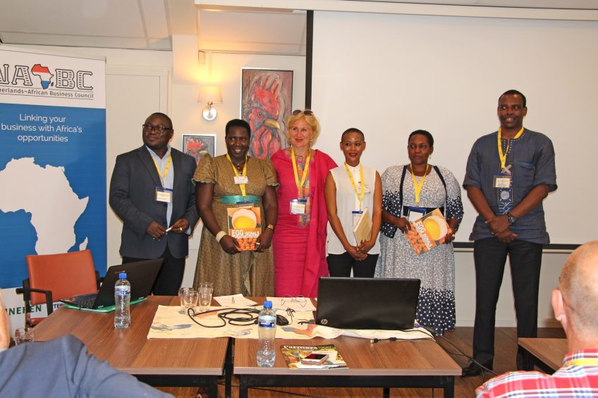 Three of the best Ugandan poultry farmers were present at the event. Second from the right is Anzoa Clara Aya of Aya Mixed farm in Uganda. Photos: Dick van Doorn