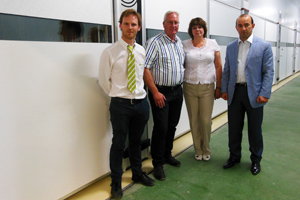 From left to right: Rudy Verhelst, Petersime product manager, Ulrich Jahnke, project engineer at Hartmann (Petersime distributor for Russia), Tatyana Alekseevna Kartukova, general manager of Donstar, and Vadim Vadeev, general manager of the Eurodon Group.