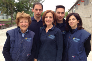 Keeping it in the family: L-R: Anna Occhiodoro, wife of founder, with daughters Paola, owner and commercial manager, and Luisa, office manager. Back: Paola s husband and hatchery manager, Achille Cristiani, and their son Matteo.