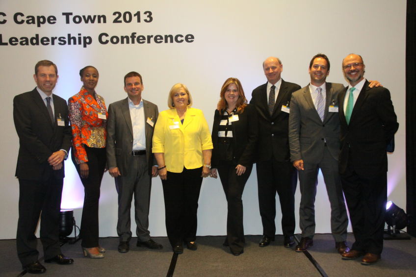 Speakers and dignitaries that shared the stage during the Marketing Session at the 2013 IEC Conference were from left to right: James Kellaway (Australia); Masanda Peter (South Africa); Carsten Sandau (Denmark); Joanne Ivy (IEC Chairperson); Vicki de Beer (South Africa); Kevin Lovell (CEO of the South African Poultry Association); Pier Passerini (South Africa); and Cesar de Anda (Mexico).