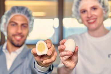The new hard-boiled egg alternative is based on soy protein. Photo: Migros