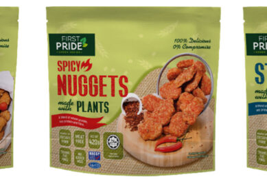Tyson Foods  First Pride Bites, Nuggets and Strips made with plants. Each product is pre-fried, cooked, and frozen and a 420g bag will be priced at RM19.90 (US$4.65). Photo: Tyson Foods