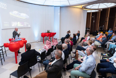 Owner Peter van Wingerden presented the innovative Floating Farm concept in Abu Dhabi. Photo: The Netherlands Pavilion, Expo 2020, Dubai