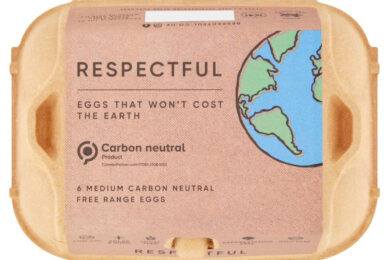 Respectful eggs come from white hens which are not fed soya, with the replacement field beans milled on-site to reduce food miles required to feed the birds. Photo: Sainsbury's