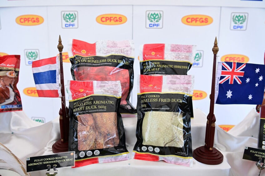 Around 500–600 tonnes of cooked duck meat, are expected to be shipped from CP Foods to Australia this year. Photo: CP Foods