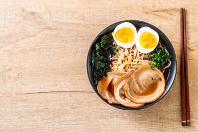 Eggs and pork joined together in a Japanese ramen noodle dish. - Photo: Shutterstock